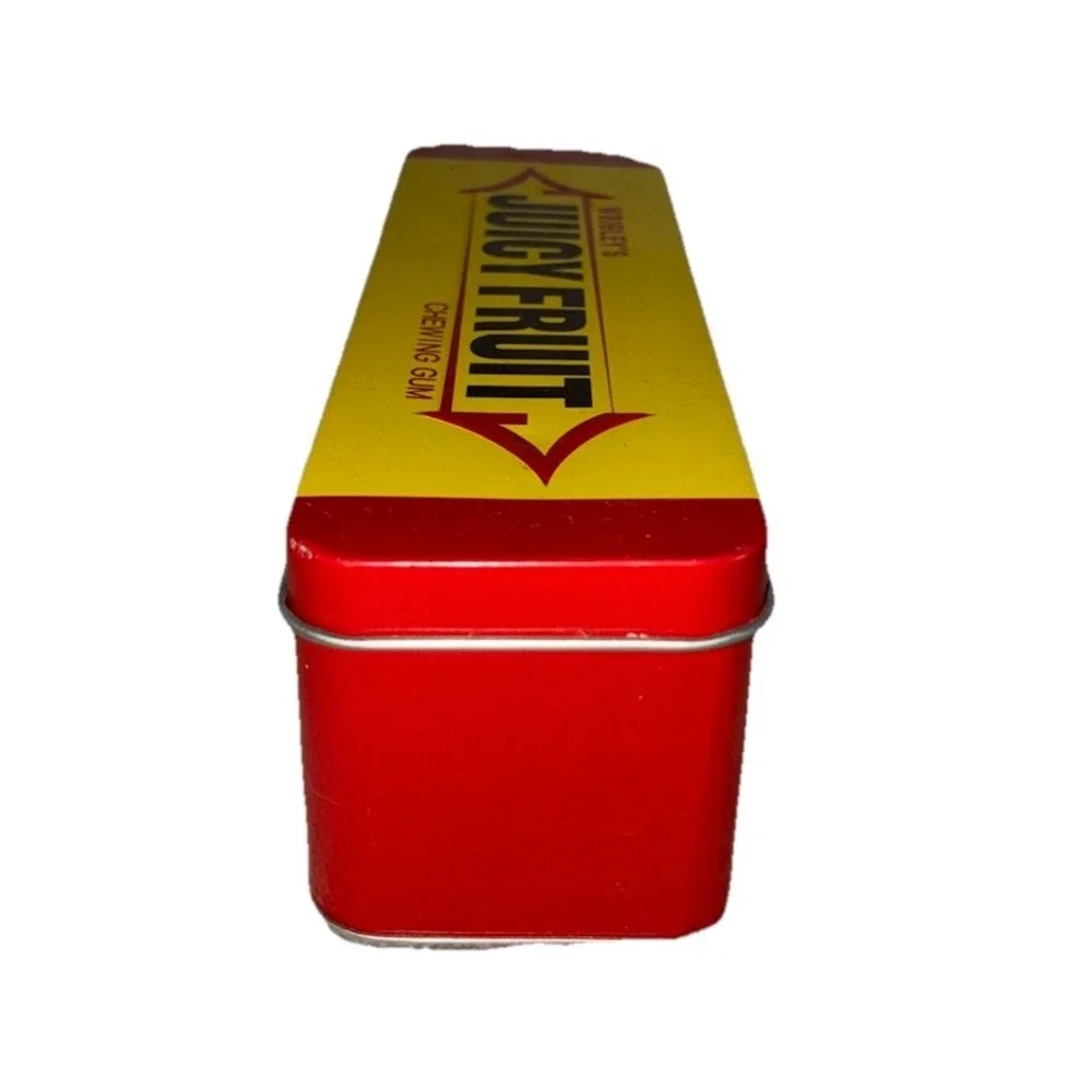 Wrigley's Juicy Fruit Chewing Gum Tin Box  Hinged Lid Empty 6.5x2x2.5